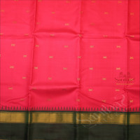 PINK COLOUR BODY WITH GOLDEN ZARI FLORAL BUTTA WITH CONTRAST BLOUSE & BORDER