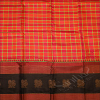 ONE SIDE BORDER MULTI COLOUR CHECKED BODY WITH CONTRAST BLOUSE & BORDER