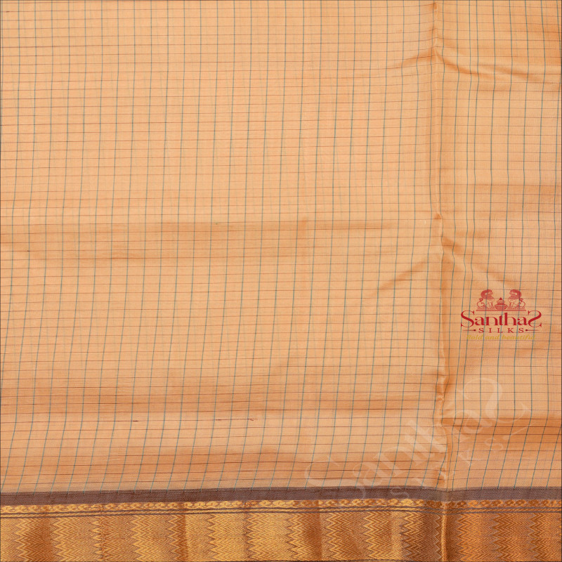 9 YARDS MADISAR SANDAL COLOUR CHECKED BODY WITH SELF BORDER & WITHOUT BLOUSE