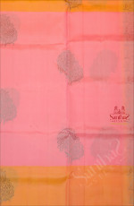 BABY PINK COLOUR BODY WITH FLORAL PATTERN WITH CONTRAST BLOUSE & BORDER