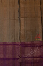 GREY COLOUR BODY WITH GOLDEN ZARI BUTTA WITH CONTRAST BLOUSE & BORDER