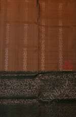 CAFE NOIR BROWN COLOUR BODY WITH FLORAL NEEM ZARI BUTTA WITH CONTRAST BLOUSE & BORDER