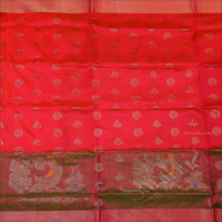 BORDERLESS DUAL SHADE PINK COLOUR BODY WITH SILVER ZARI BUTTA WITH SELF BLOUSE