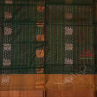 GREEN COLOUR BODY WITH GOLDEN ZARI BUTTA WITH CONTRAST BLOUSE & BORDER